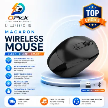 Macaron Compact Wireless Mouse with Replaceable AA Battery & Portable Smooth Control