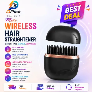 Mini Wireless Hair Straightener Portable Cordless Hair Styling Comb