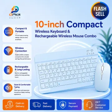 10-Inch Sky Blue Keyboard and Mouse Set – Space-Saving Setup for Work & Study