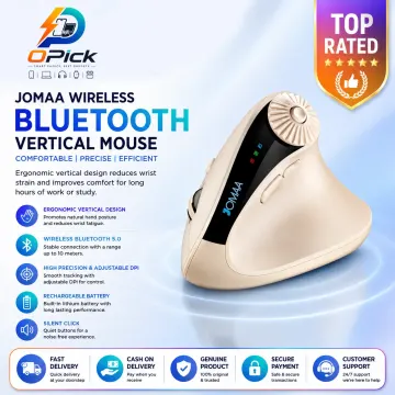 Jomaa Rechargeable Bluetooth Vertical Ergonomic Mouse with Wireless Freedom, Comfortable Grip