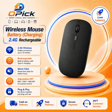 2.4G Rechargeable Wireless Mouse – Portable Cordless Mouse for Laptop & PC