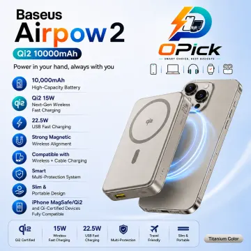 Baseus Qi2 10000mAh Magnetic Wireless Power Bank with 15W Wireless Charging