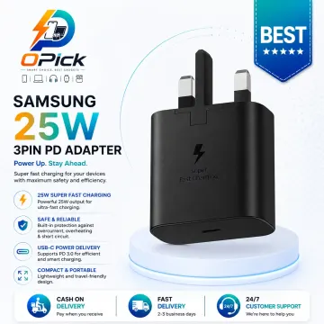 Samsung 25W USB-C Super Fast Charging Adapter (3-Pin) Wall Charger with Power Delivery & PPS Technology