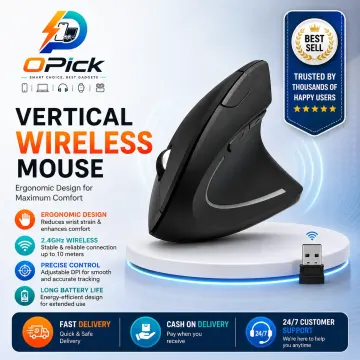 Smart Vertical Wireless Computer Mouse with Natural Grip & Responsive Precision Tracking