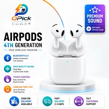 Apple AirPods 4th Generation Wireless Bluetooth Earbuds with Advanced Audio Technology