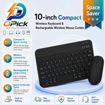 Compact 10-Inch Black Keyboard and Mouse Set for Efficient Everyday Computing